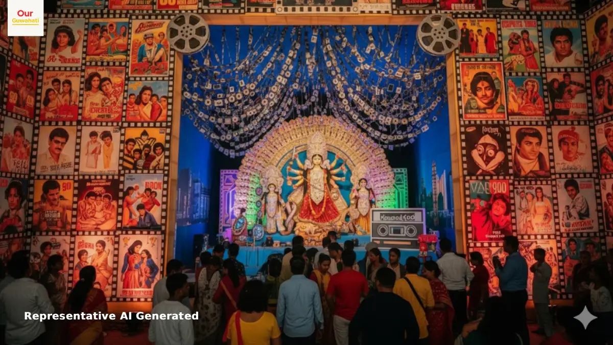 Guwahati’s Barsapara Durga Puja Pandal Brings Back 80s & 90s Nostalgia