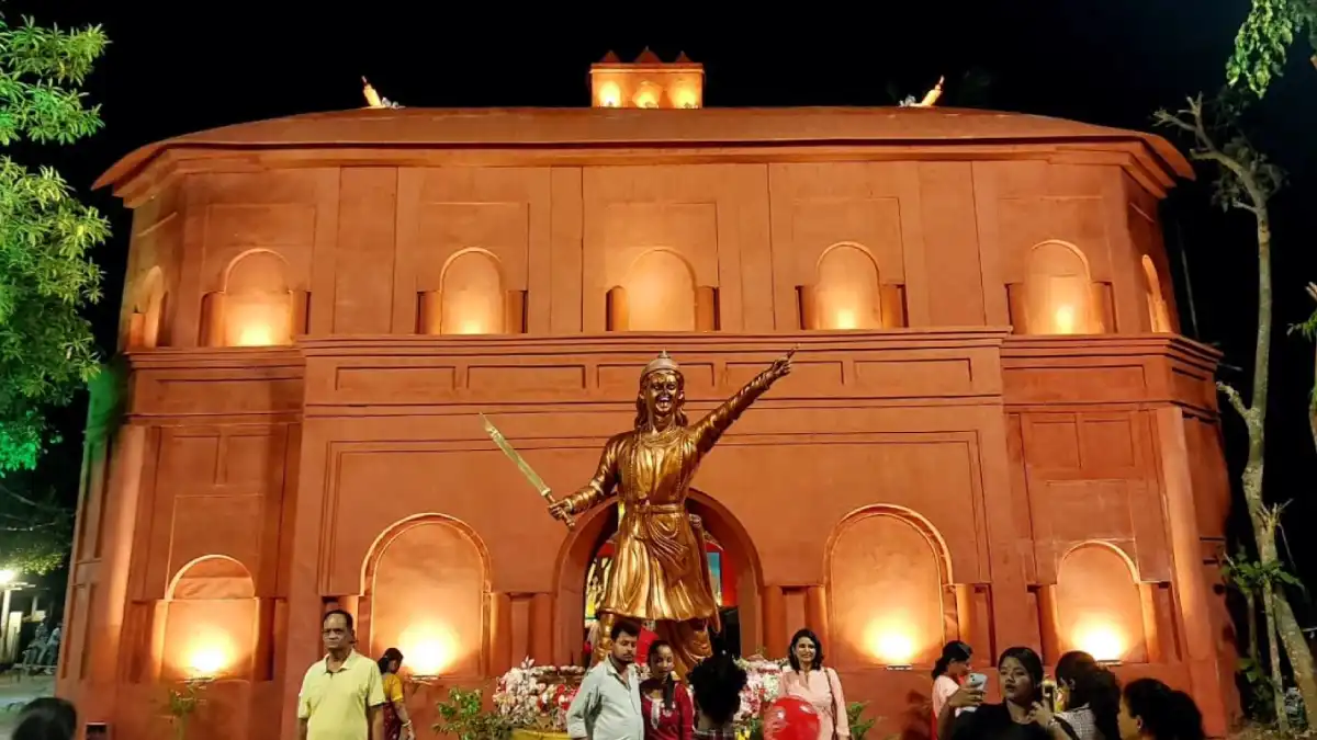 Rong Ghar-Themed Durga Puja Pandal Draws Visitors at Nambari, Maligaon