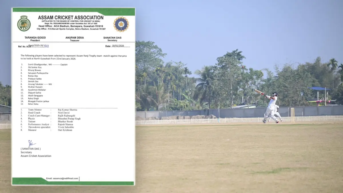 Assam Name Ranji Trophy Squad for Haryana Clash in Guwahati