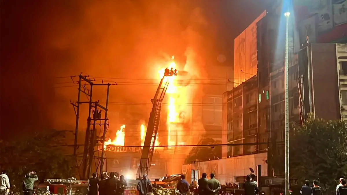 Fire Breaks Out at Commercial Building in Guwahati’s Aryanagar