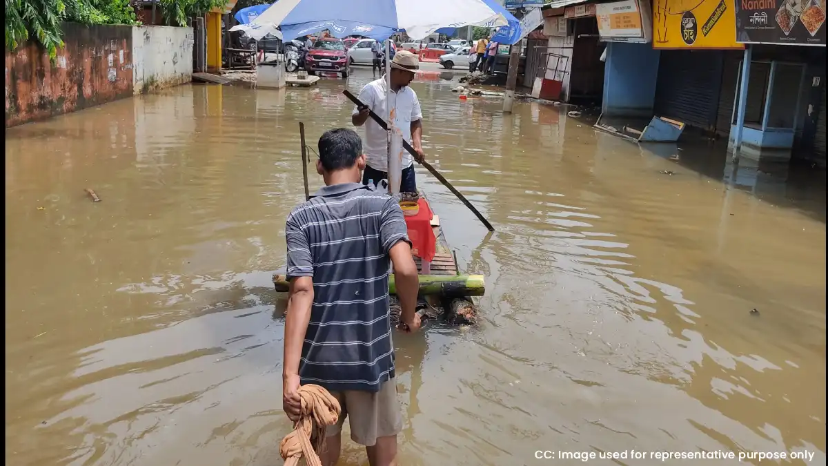 Bhupen Hazarika Path Submerged After Rain in Guwahati