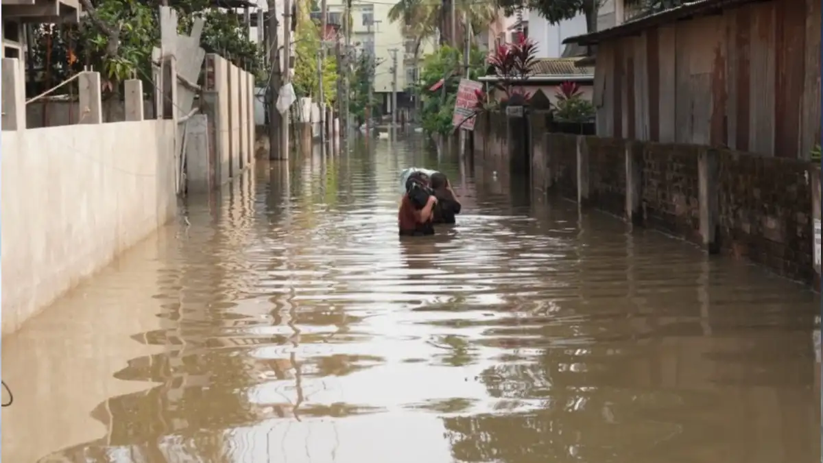 Rukminigaon Still Waterlogged Two Days After Rain in Guwahati