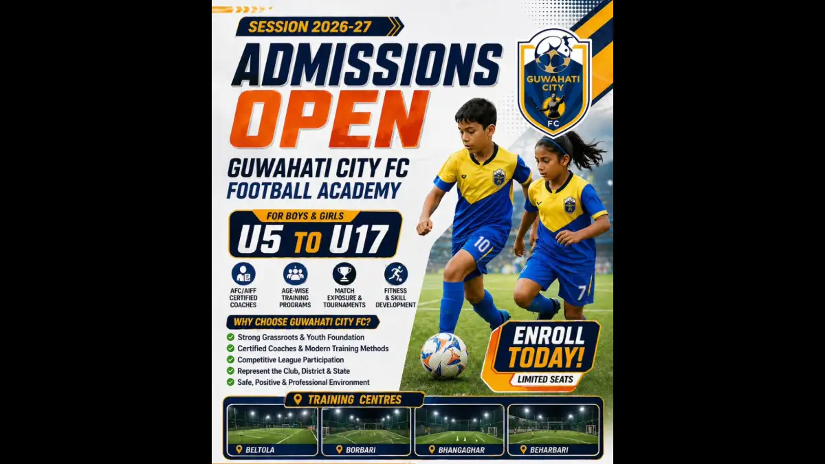 Guwahati City FC Academy Opens Class 11 Admissions for Football Aspirants